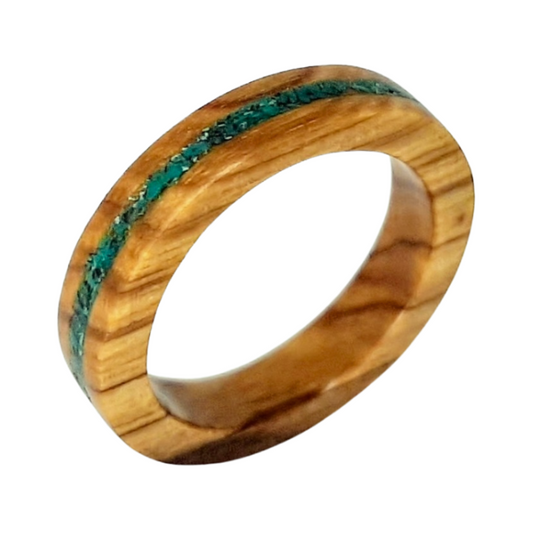 Turquoise Single Inlay Flat or D-shaped Band